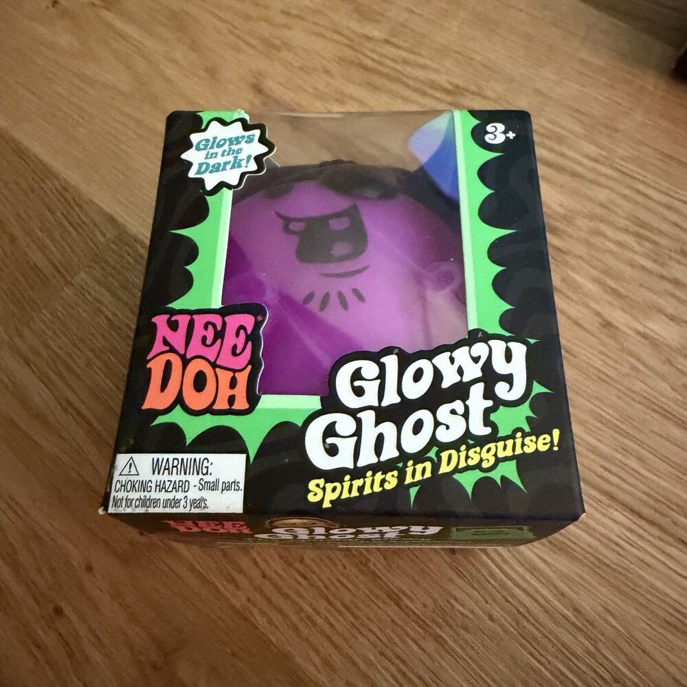 NeeDoh Glowy Ghost Squishy Fidget Toy Schylling 3+ Glow Dark Stress New
